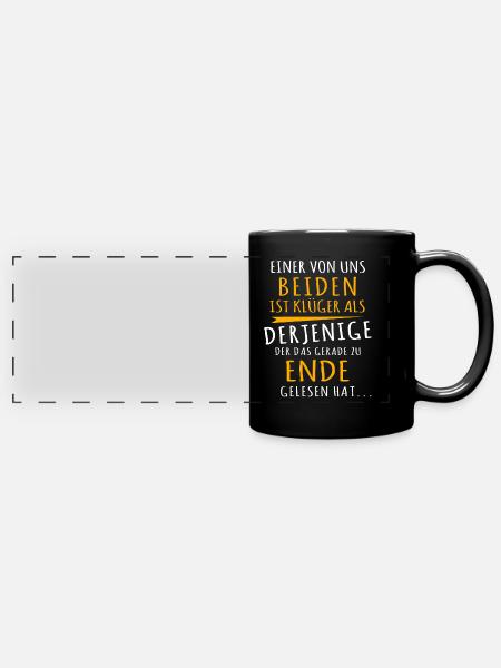 Klüger Als Du - Panorama-Tasse farbig - Schwarz