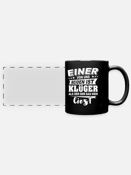 Klüger Als Du - Panorama-Tasse farbig - Schwarz