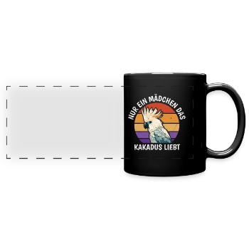 Nur ein Mädchen das Kakadus liebt Papagei Fan - Panorama-Tasse farbig - Schwarz - Vorne