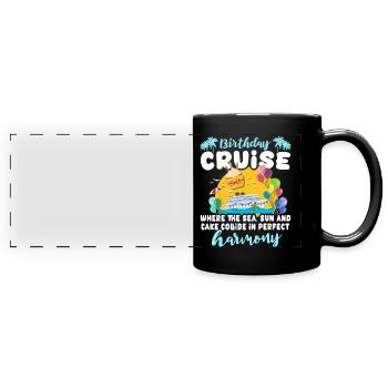 Cruise Birthday Sea Voyage - Full Colour Panoramic Mug - black - Front