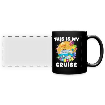 Cruise Birthday Sea Voyage - Full Colour Panoramic Mug - black - Front