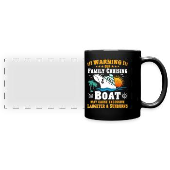 Croisière familiale - Mug panoramique uni - noir - Devant