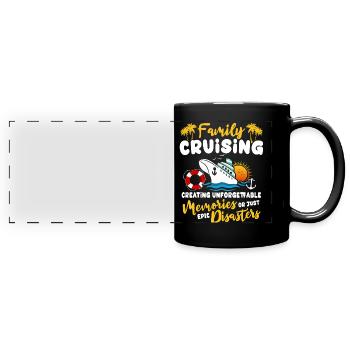 Croisière familiale - Mug panoramique uni - noir - Devant