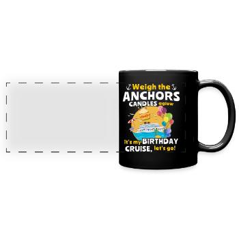 Anniversaire de croisière - Mug panoramique uni - noir - Devant