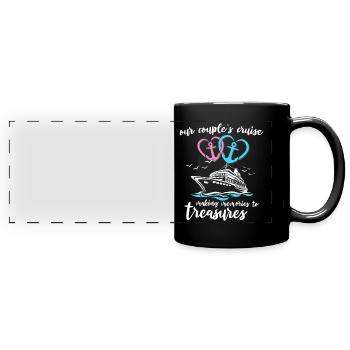 Kreuzfahrt Ehepaar - Panorama-Tasse farbig - Schwarz - Vorne