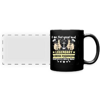 Kreuzfahrtschiff Kreuzfahrt - Panorama-Tasse farbig - Schwarz - Vorne