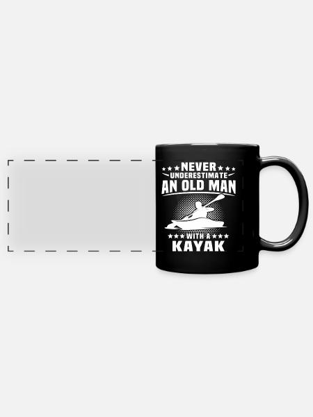 Kayak Kayaking - Panorama-Tasse farbig - Schwarz