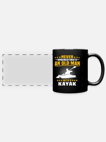 Kayaking Unterschätze Kayakfahrer - Panorama-Tasse farbig - Schwarz