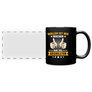 Machen Wollen - Panorama-Tasse farbig - Schwarz - Vorne