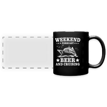Vacances en croisière - Mug panoramique uni - noir - Devant