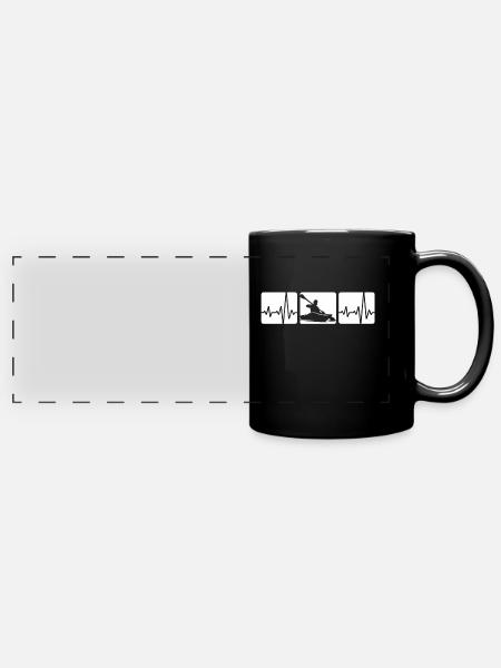 Kayaking EKG - Panorama-Tasse farbig - Schwarz