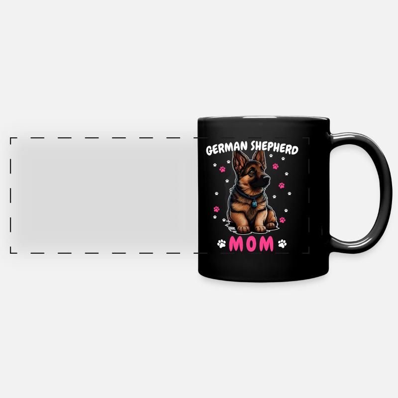 German Shepherd Dog Malinois - Full Colour Panoramic Mug - black