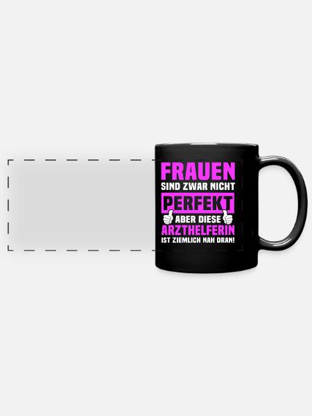 Arzthelferin Sprüche - Panorama-Tasse farbig - Schwarz