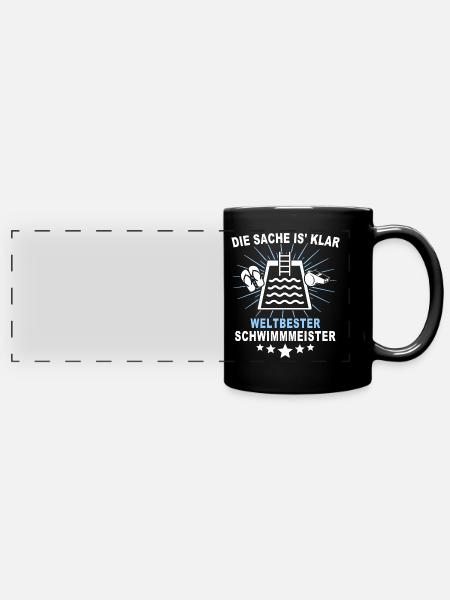 Schwimmmeister - Panorama-Tasse farbig - Schwarz