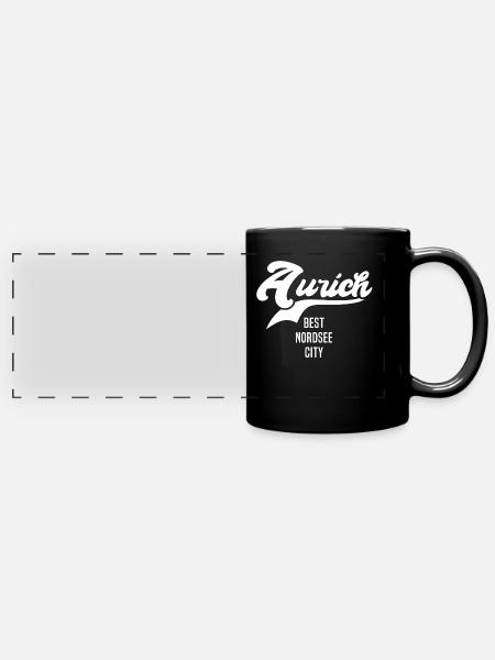 Aurich Sprüche - Panorama-Tasse farbig - Schwarz