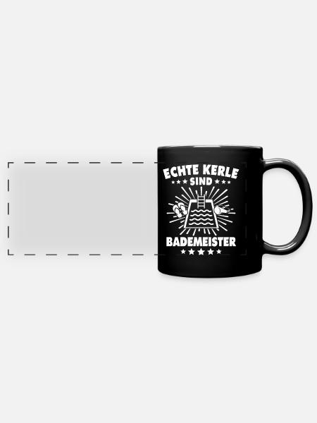 Schwimmmeister - Panorama-Tasse farbig - Schwarz