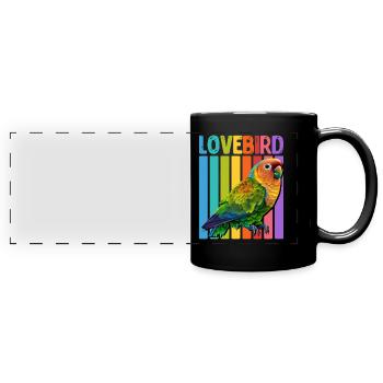 Lovebird Parrots Love Birds Bird Friend - Full Colour Panoramic Mug - black - Front