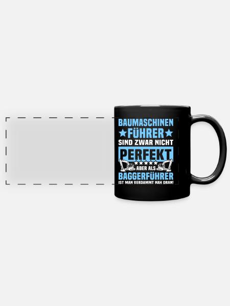 Baggerführer Spruch - Panorama-Tasse farbig - Schwarz