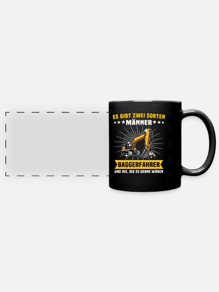 Baggerfuehrer Baggerfahrer - Panorama-Tasse farbig - Schwarz