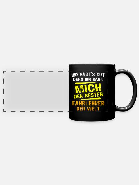 Fahrlehrer Geschenk - Panorama-Tasse farbig - Schwarz