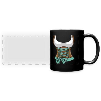 Dirndl Bayerisches Trachten Shirt Frauen Bayern - Mug panoramique uni - noir - Devant