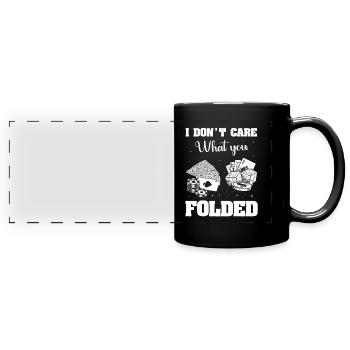 Poker Pokerspieler Pokerkarten - Panorama-Tasse farbig - Schwarz - Vorne