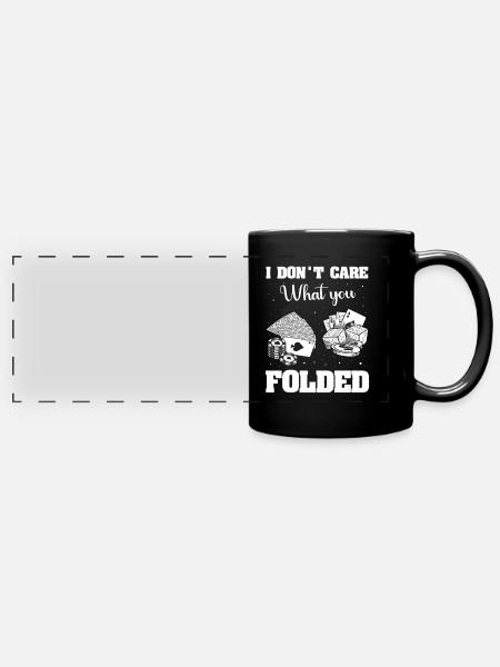 Poker Pokerspieler Pokerkarten - Panorama-Tasse farbig - Schwarz