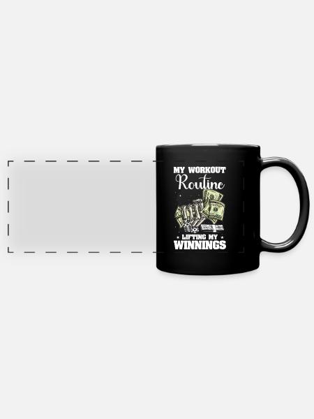 Casino Gambler Gambling - Panorama-Tasse farbig - Schwarz