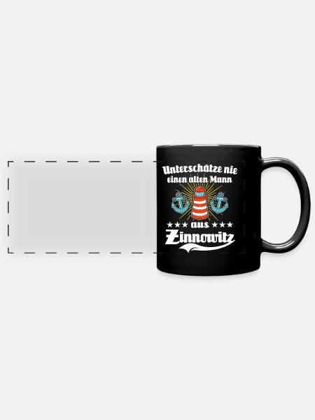 Zinnowitz Mann Zinnowitzer Männer - Panorama-Tasse farbig - Schwarz