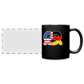 Deutsche Brezeln Amerika Pretzel Bayerisches - Panorama-Tasse farbig - Schwarz - Vorne