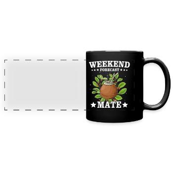 Yerba mate Cadeau Buveur de thé - Mug panoramique uni - noir - Devant