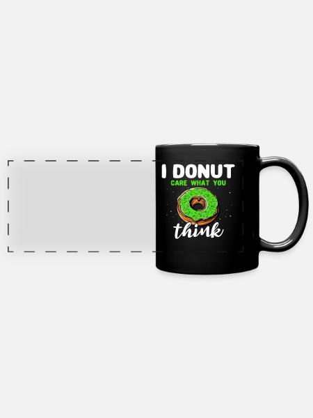 Donuts Sprüche Doughnuts - Panorama-Tasse farbig - Schwarz