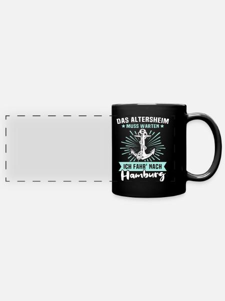 Hamburg - Panorama-Tasse farbig - Schwarz