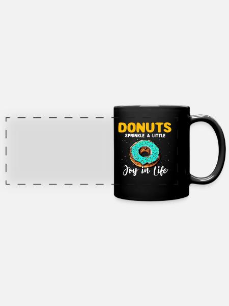 Donut Doughnut Donutliebhaber - Panorama-Tasse farbig - Schwarz