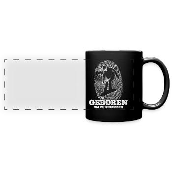 Snowboard Shirt Geboren um zu Shredden Snowboarden - Panorama-Tasse farbig - Schwarz - Vorne