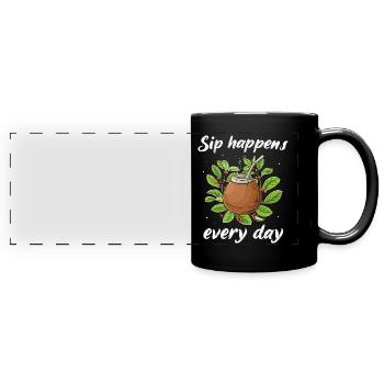 Yerba Mate Tee - Panorama-Tasse farbig - Schwarz - Vorne