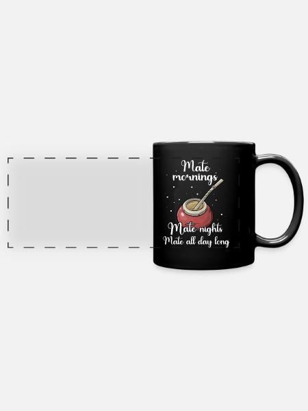 Mate Tee Geschenk - Panorama-Tasse farbig - Schwarz