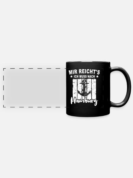 Hamburg - Panorama-Tasse farbig - Schwarz
