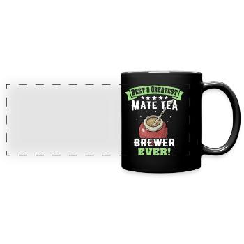 Buveurs de thé Yerba mate - Mug panoramique uni - noir - Devant