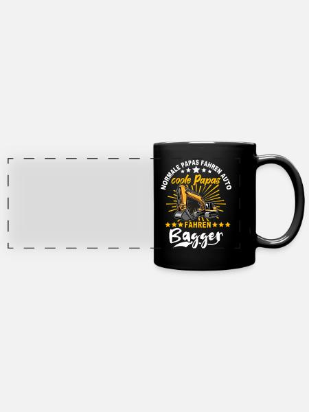 Baggerfahrer Papa Baggerführer - Panorama-Tasse farbig - Schwarz