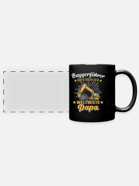 Baggerfahrer Papa Baggerführer - Panorama-Tasse farbig - Schwarz