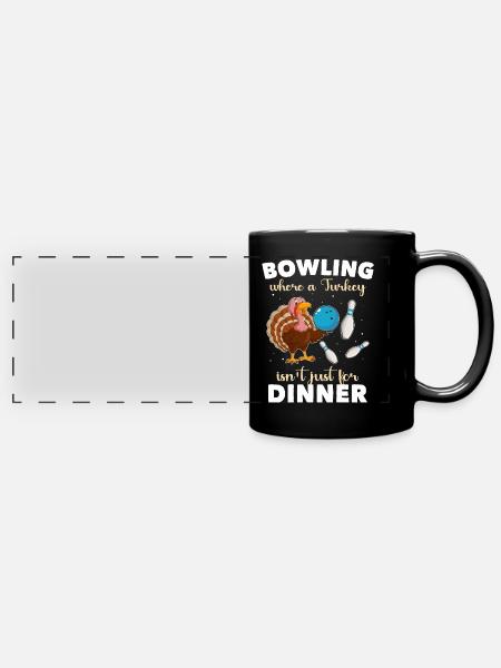 Bowlingspieler - Panorama-Tasse farbig - Schwarz