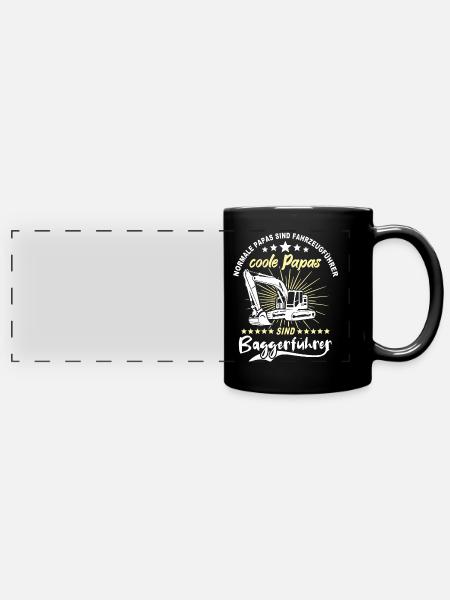 Baggerfahrer Papa - Panorama-Tasse farbig - Schwarz