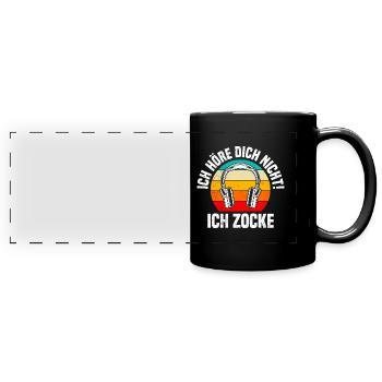 Video Spiele Kann Dich Nicht Hören Ich Zocke - Panorama-Tasse farbig - Schwarz - Vorne