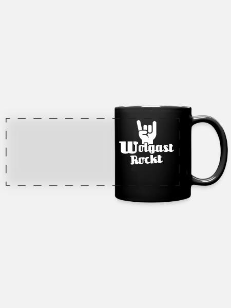 Wolgast Sprüche - Panorama-Tasse farbig - Schwarz