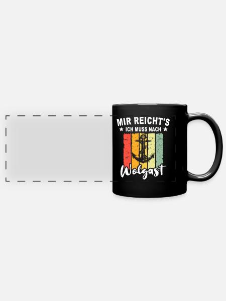 Wolgast Sprüche - Panorama-Tasse farbig - Schwarz