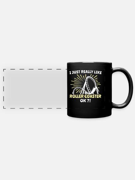 Achterbahn Roller Coaster - Panorama-Tasse farbig - Schwarz