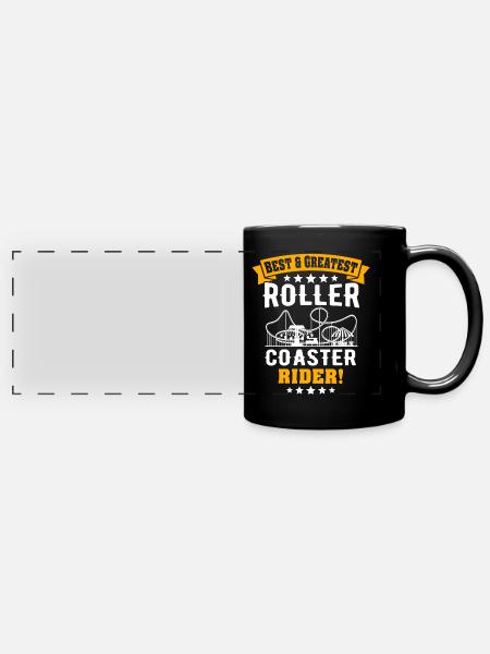 Achterbahn Roller Coaster - Panorama-Tasse farbig - Schwarz
