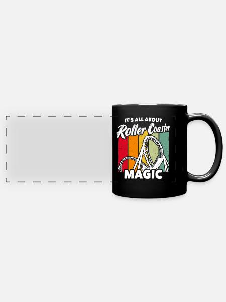 Achterbahn Roller Coaster - Panorama-Tasse farbig - Schwarz