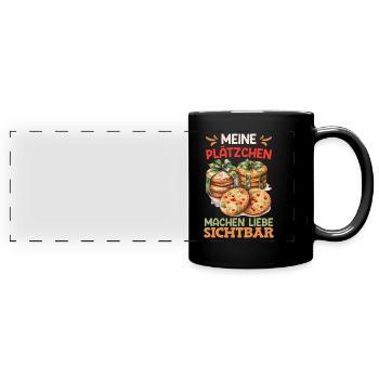 Bäcker Meine Plätzchen machen Liebe Sichtbar - Panorama-Tasse farbig - Schwarz - Vorne